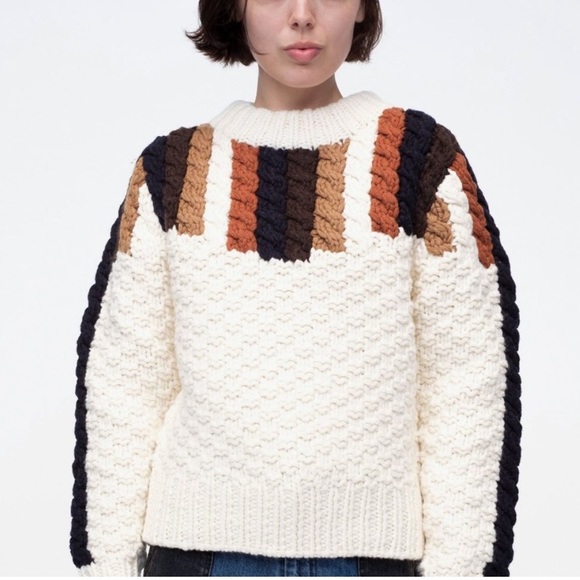 Sea Aspen Chunky Hand-Knit Wool Sweater - Picture 9 of 11